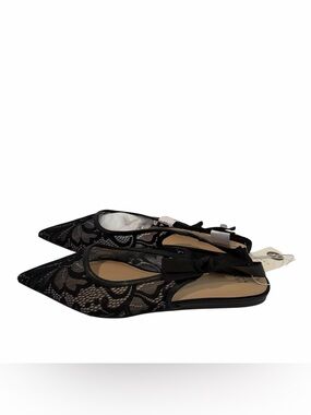 A New Day Black Lace Flats Women's Size 11 London Style Ballet Flats NWT